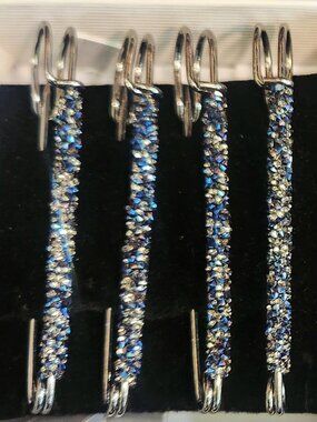 Blue GLITTER "Nite Sky" Horse Show BLANKET PINS for Numbers ORNAMENTS NEW in BOX